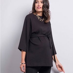 Black Ponte Maternity Top